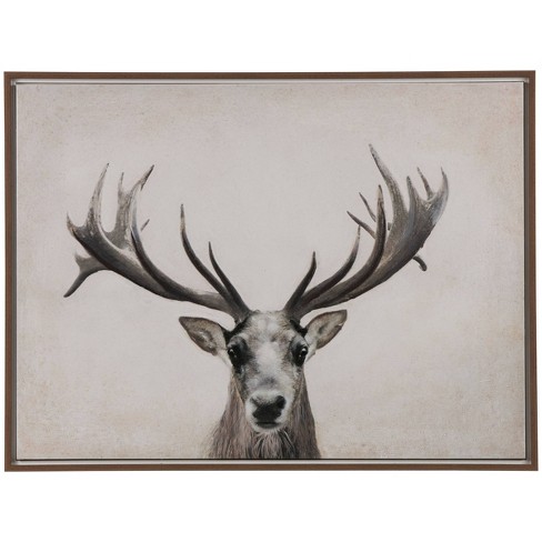 18 X 24 Sylvie Stag Profile Framed Canvas By Amy Peterson Art
