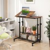 Tangkula Ergonomic Standing Desk Height Adjustable Stand up Computer Desk w/ Tilting Tabletop & Wheels - 4 of 4