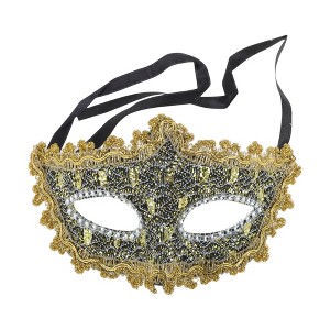 Unique Bargains Pointed Head Dragon-Design Half Face Party Mask 1 Pc - 1 of 4