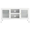 vidaXL TV Stand White 41.3 in.x13.8 in.x20.5 in. Steel and Glass - 3 of 4