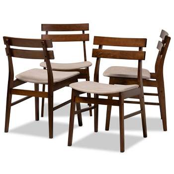 Set of 4 Devlin Upholstered Wood Dining Chairs - Baxton Studio