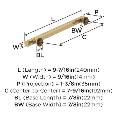 Champagne Bronze 7-9/16 Inch Modern Cabinet Pull