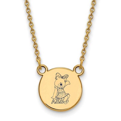 Black Bow Jewelry 14k Yellow Gold Plated Sterling Silver Alpha Xi Delta Greek Life Necklace 18 Inch
