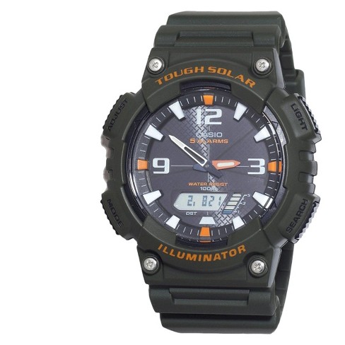 Casio Men\'s (aqs810w-3avcf) Target Solar Sport : Green Combination Watch 