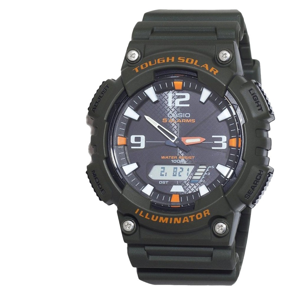 Photos - Wrist Watch Casio Men's Solar Sport Combination Watch - Green  (AQS810W-3AVCF)
