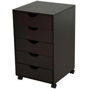 Resenkos Filing Stroage Cabinets,File Stroage Cabinet, 5 Drawer File Cabinet Storage Organizer Filing Cabinet with Wheels, Brown - 1 of 1
