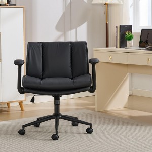 Kumasinova Adjustable Cross-Legged Office Chair,Comfy Swivel Chair with Flip-up Armrests & Wide Seat,Ergonomic Desk Chair for Home Office,Vanity - 1 of 4
