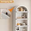 71.65" Bookcase with Doors Arched Bookshelf Tall Bookcase Farmhouse Cabinet with Shelves Wooden Bookshelves for Home Office, Living Room - 4 of 4