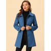 Allegra K Women's Peter Pan Collar Single Breasted Outwear Winter Buttoned Long Coat - 2 of 4