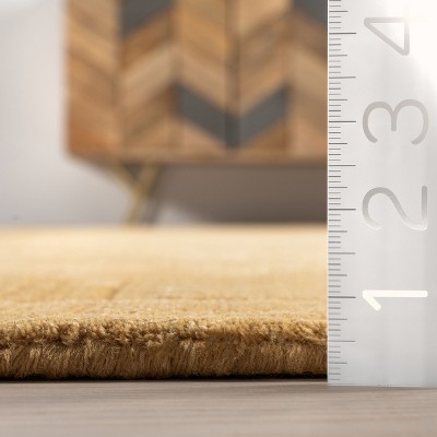 Golden Butter Handmade Wool Rectangular Area Rug, 9' x 12'