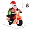 CIPACHO 6FT Christmas Inflatable Santa Claus Riding A Motorcycle with Toy Bag, Outdoor Blow-Up Yard Decoration with LED Lights Display - 2 of 4