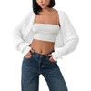 Womens Cropped Cardigan Long Sleeve Open Front Casual Cardigan Tops - 3 of 4