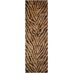 Bohemian BOH224 Hand Knotted Runner Rug  Natural / Black 2'-6" X 8' - Safavieh. - 1 of 4