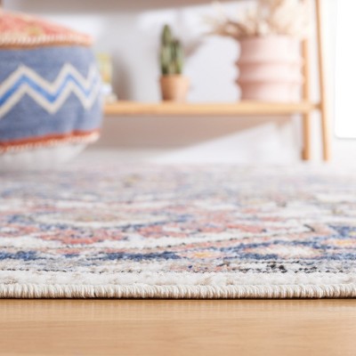 Ivory and Beige 8' x 10' Synthetic Stain-Resistant Area Rug