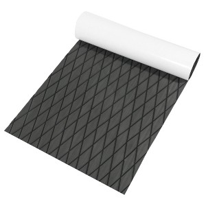 Unique Bargains EVA Faux Teak Decking Sheet Mat Self-Adhesive Dark Gray Black 27.5"x75" - 1 of 4