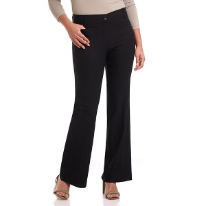 Rekucci Women's Ultra Stretch Pull-On Flared Leg Pants with Pockets | Soft Eco-Friendly Fabric - 1 of 4