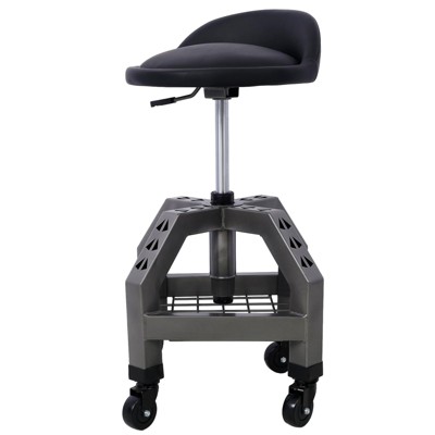 Rolling Shop Stool for Garage with Casters,360!a Swivel Heavy Duty Rolling Mechanics Stool with Tool Tray &300 Lbs Capacity,Padded Mechanic Stool