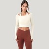 Anna-Kaci Active Women's Off Shoulder Long Sleeve Activewear Crop Top with Streamlined Fit and Lightweight Stretch Fabric - 2 of 4