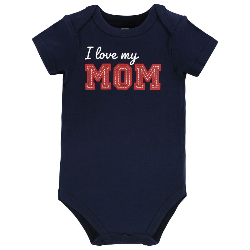 Hudson Baby Infant Boy Cotton Bodysuits, Love Mom, 3 of 6
