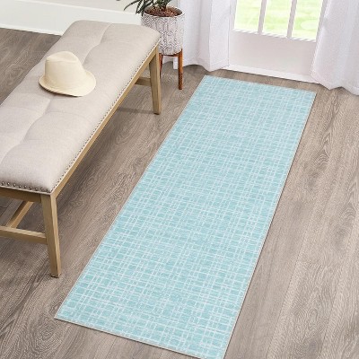Coucheta Checkered Jute Rug, Super Soft Low-Pile Shaggy Plush, Non-Slip Stain Resistant, Multi-Color & Size