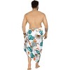 HAPPY BAY Men's Swimwear Cover Up Swim Wrap Beachwear Sarongs Beach Lava Lava Hawaiian Pareo Summer Long Sulu for Men One Size White - 4 of 4