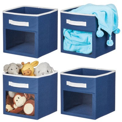mDesign Fabric Baby Nursery Storage Cube with Front Window