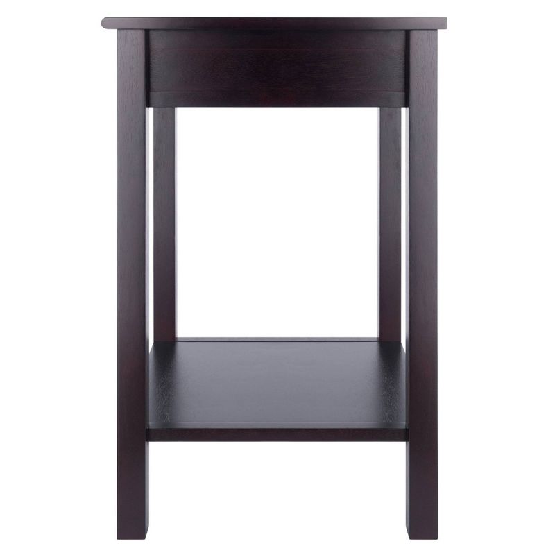 Liso End Table / Printer Table with Drawer and Shelf - Dark Espresso - Winsome, 3 of 9