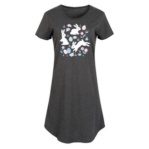Women's - Instant Message - Easter Scene Graphic T-shirt Dress - 1 of 4
