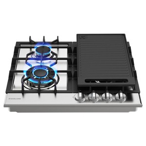 GASLAND GH60SF 24-Inch 4-Burner Built-in Gas Cooktop wtih Griddle, ETL,  NG/LPG Convertible, Stainless Steel - 1 of 4