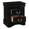 GlasFlength Nightstands Modern Nightstand Bedroom Nightstand Elegant Bedside Table with 2 Drawers for Living Room, Black, 22.5"*16.5"*24.5" - 3 of 4