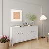 Modern Wooden Sideboard With 4 Doors, Buffet Server Cabinet With Adjustable Shelves And Square Metal Handles For Living Room, White Wash - 2 of 4