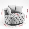 Grungis Retro Accent Chair with Soft Padded, Classical Barrel Chair with Cushion,Modern Leisure Chair for Bedroom,Reading Room,Office - 3 of 4