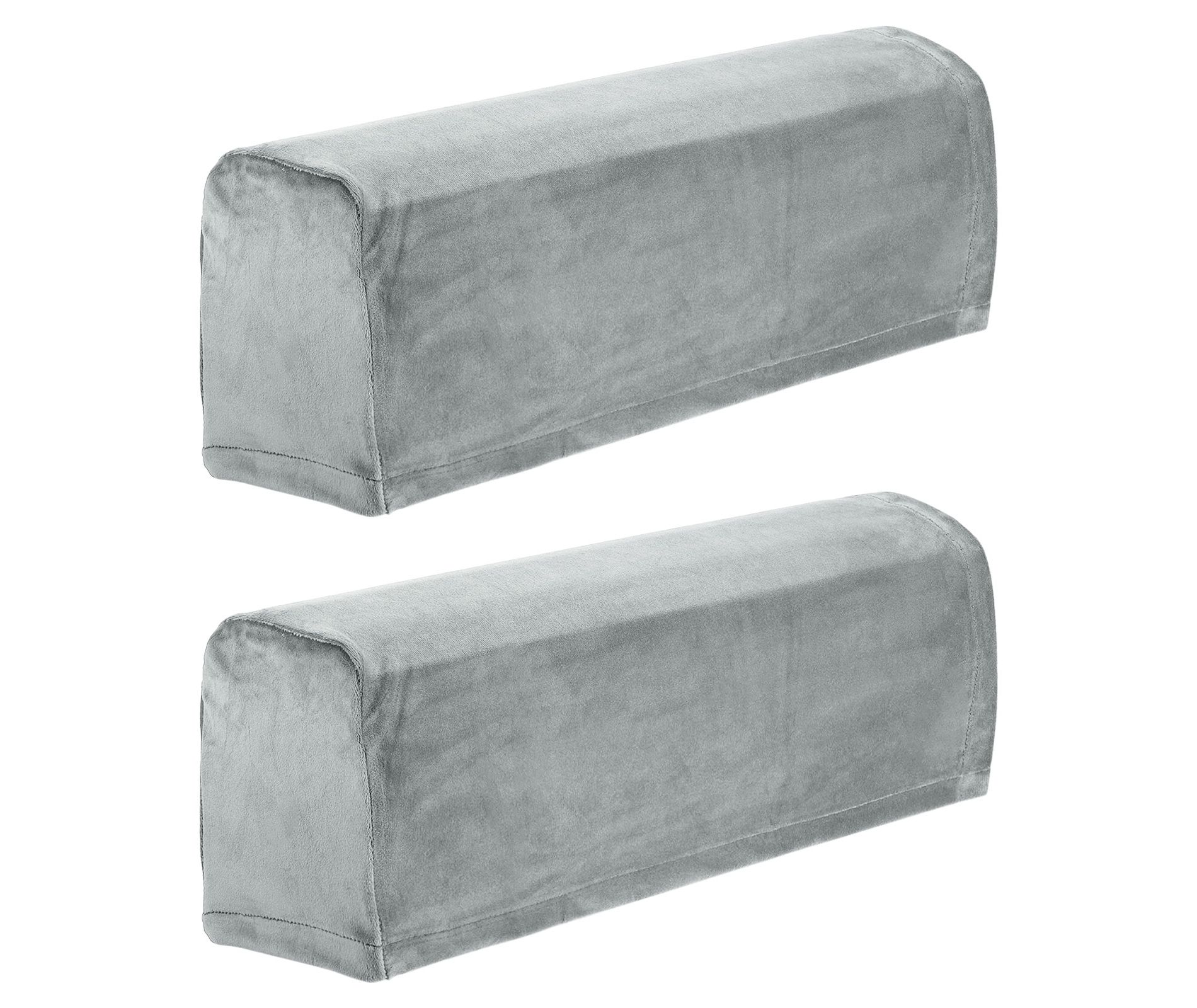 Unique Bargains Stretch Soft Polyester Fiber Sofa Couch Armchair Slipcovers 2 Pcs Light Gray