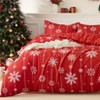Nasitip Christmas Duvet Cover, Reversible Printed Comforter Cover Set Christmas Holiday Decorative Bedding, Red Duvet + 2 Pillow Shams, Snowflake - 2 of 4