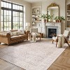 World Rug Gallery Elise Blue Distressed Medallion Indoor Rug – Flat Pile, Washable with Non-Slip Backing - 2 of 4