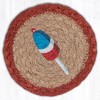 Earth Rugs Red White Blue Buoy Printed Coaster – 5"x5" Hand-Stenciled Nautical Jute, Coastal Decor Accent - 2 of 3