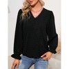 Womens Tops Long Sleeve Shirts V Neck Sweatshirt for Women Fall Fashion Trendy Clothes Casual Blouses - 2 of 4
