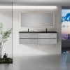 Whisen Minimalist Floating Wall-Mounted Bathroom Vanity with Integrated Quartz Sand Sink and  Storage Drawers - Grey - 2 of 4