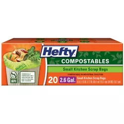 Hefty Compostables Small Kitchen Scrap Trash Bag - 2.6 Gallon - 20ct