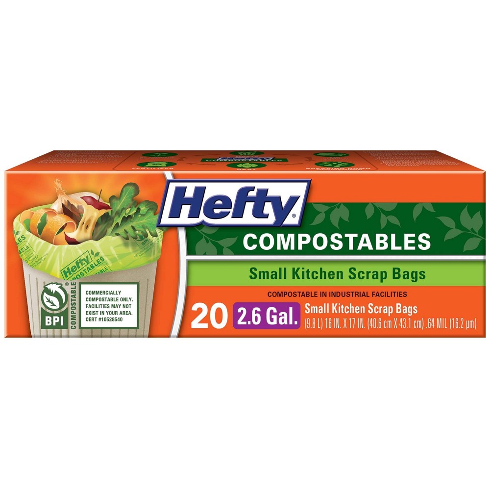 UPC 013700520006 product image for Hefty Compostables Small Kitchen Scrap Trash Bag - 2.6 Gallon - 20ct | upcitemdb.com