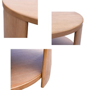 Dexmalle Rubberwood Veneer Round Coffee Table with Shelf - 1 of 4