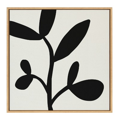 Modern Botanical Black and White Canvas Wall Art, 30" x 30"