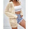 Womens Plus Size Cardigan Loose Fit Milanese Knit Sweater Long Sleeve Crochet Lightweight Ribbed Cuff Semi Sheer Cardigan - image 3 of 4