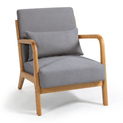 NicBex Linen Accent Chair,Upholstered Living Room Chairs with High Backrest,Mid-Century Modern Armchair,Accent Chairs for Living Room