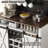 75" Farmhouse Bar Cabinet with Sliding Barn Door & Storage - Buffet Sideboard for Coffee Bar, Kitchen or Dining Room - 4 of 4