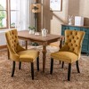 COWLOWN Set of 2 Modern Velvet Dining Chairs, Tufted High Back, 280lb Capacity, Wood Legs, Nailhead Trim - 4 of 4