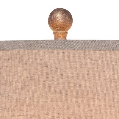 Rustic Brown Hammered Metal Table Lamps with Off-White Shades, Set of 2