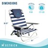 Ostrich On-Your-Back Portable Lightweight Sand Beach 6" Off-The-Ground Lounge Chair with 5 Adjustable Positions, Blue and White (2 Pack) - image 2 of 4