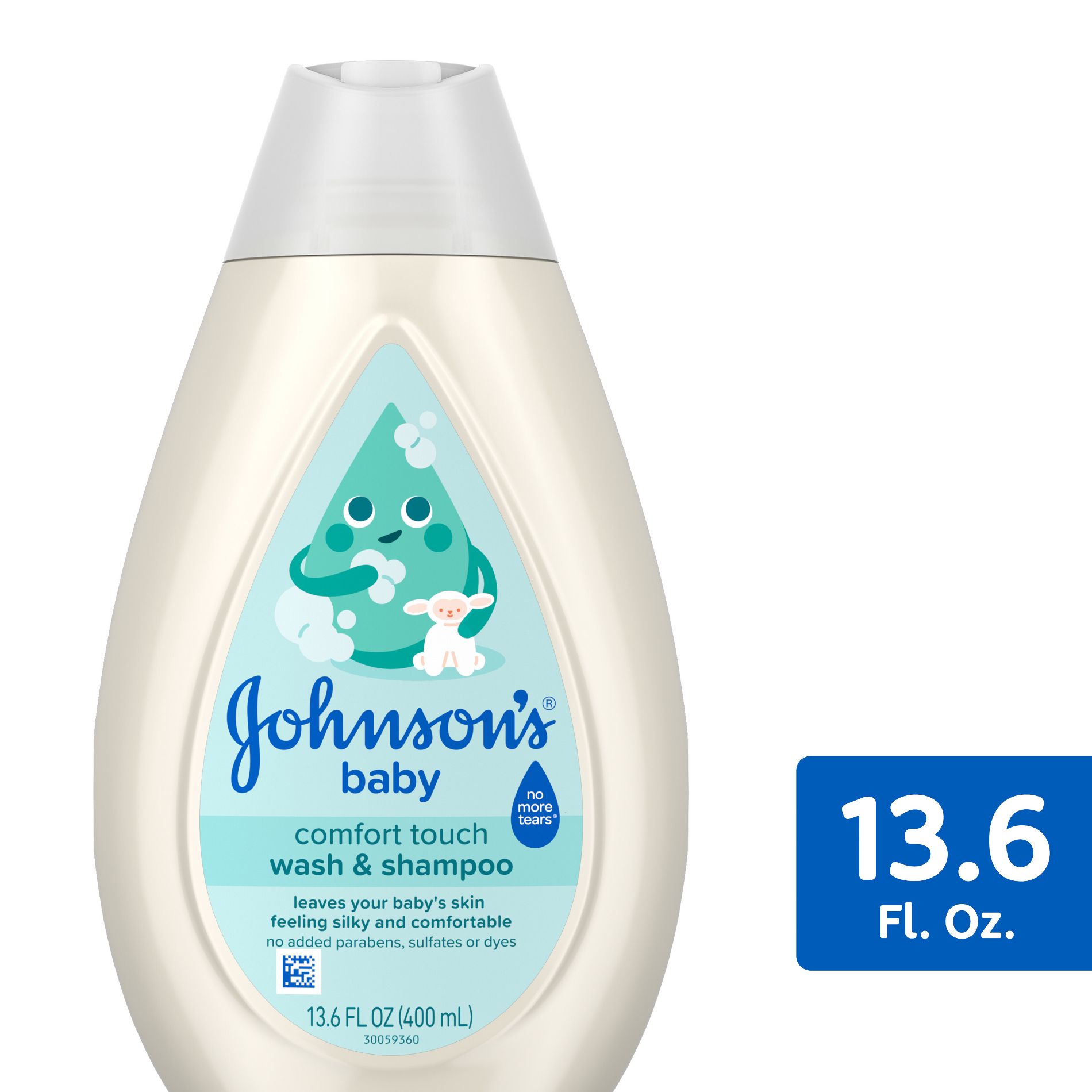 Johnson's Comfort Touch Wash & Shampoo - 13.6 fl oz: Liquid, Normal Skin, Fresh Scent, Bottle