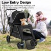 Tangkula Dog Stroller with Low Entry & Ramp Access w/ Lockable & Shock-Absorbing All-Terrain Wheels Folding Pet Travel Wagon for Small Medium Dogs - 3 of 4